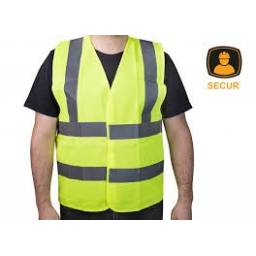 CHALECO SEGURIDAD AMARILLO 100% POLYESTER