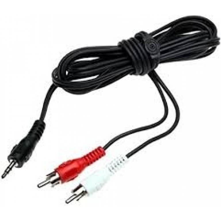 CABLE PLUG 3,5MM A DOBLE RCA STEREO 1,8 MTS